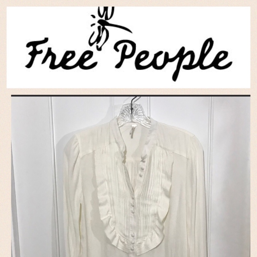 Free People cream colored blouse